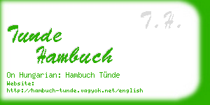 tunde hambuch business card